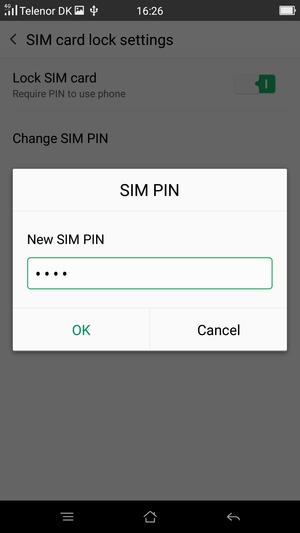 Enter your New SIM PIN and select OK