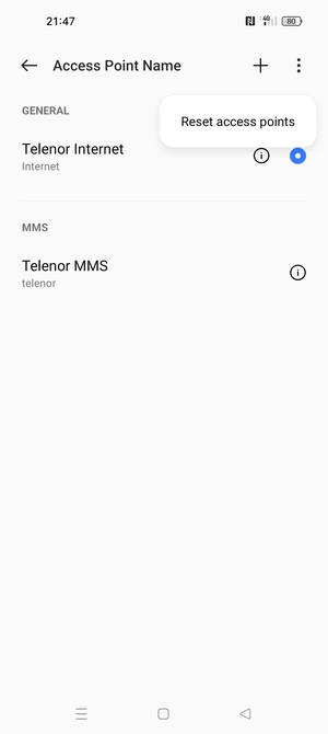 Select Reset access points