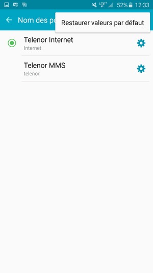 Sélectionnez Restaurer valeurs par défaut