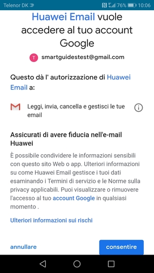 Seleziona consentire