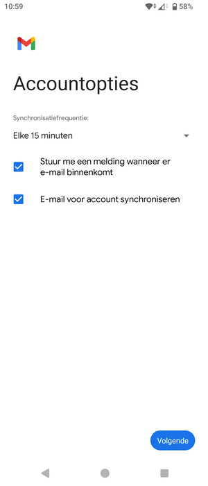 Selecteer Volgende