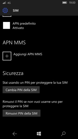 Scorri e seleziona Cambia PIN della SIM