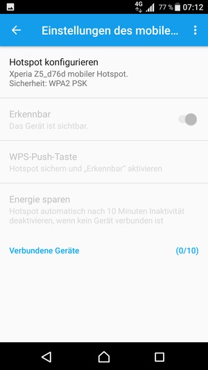 Wählen Sie Hotspot konfigurieren