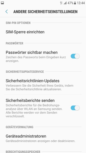 Wählen Sie SIM-Sperre einrichten