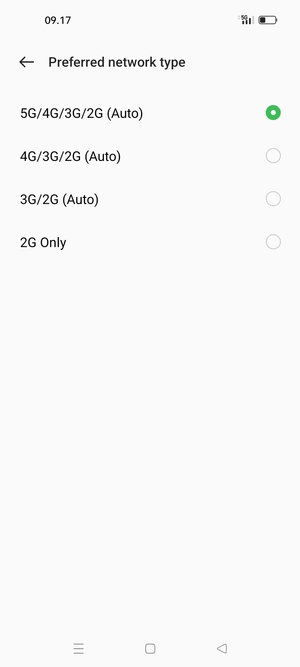 Select your preferred option