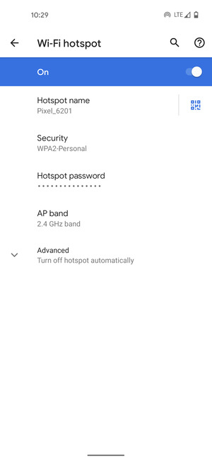 Your phone is now set up for use as a modem