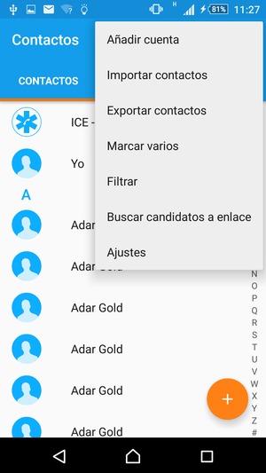 Seleccione Importar contactos