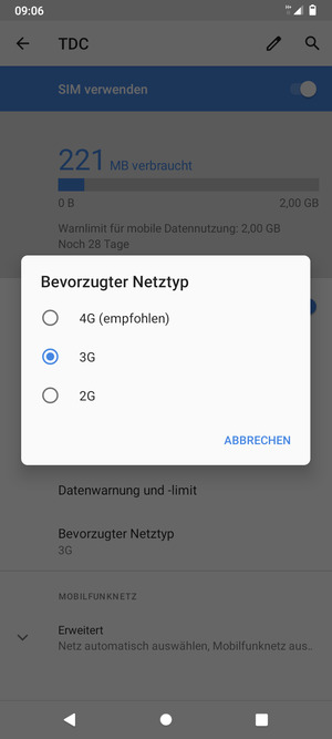 Wählen Sie die gewünschte Option