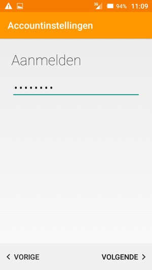 Voer uw wachtwoord in en selecteer VOLGENDE