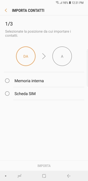 Seleziona Scheda SIM