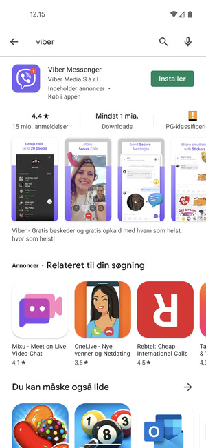 Vælg appen