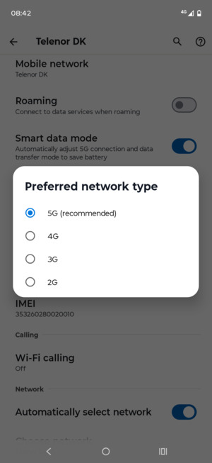 Select your preferred option