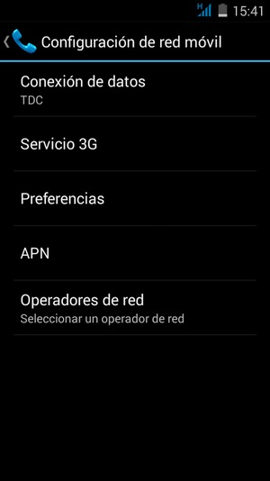 Seleccione Servicio 3G