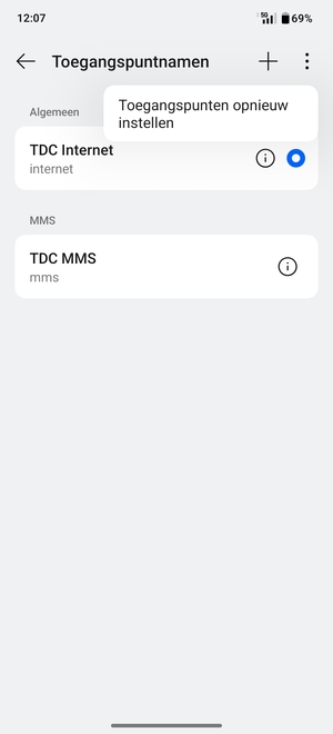 Selecteer Toegangspunten opnieuw instellen