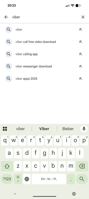 Enter the app name and select Search