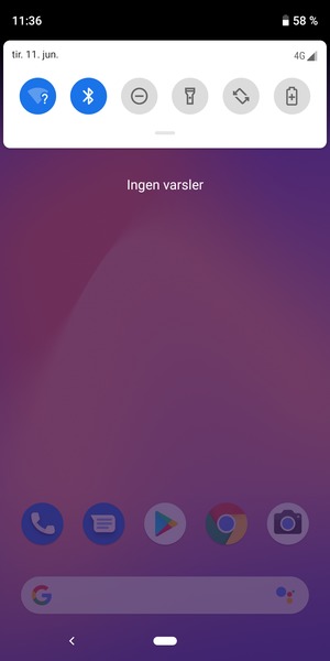 Dra ned toppmenyen igjen