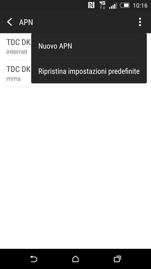 Seleziona Ripristina impostazioni predefinite