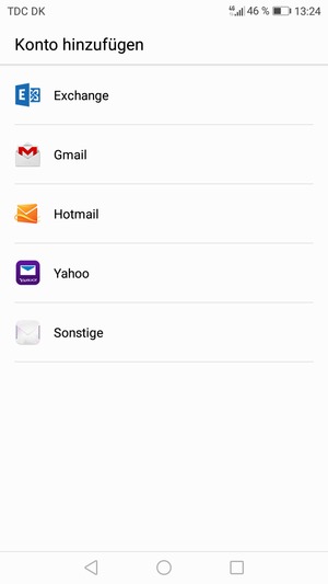 Wählen Sie Gmail oder Hotmail