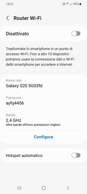 Seleziona Configura
