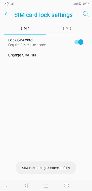 Your SIM PIN has been changed