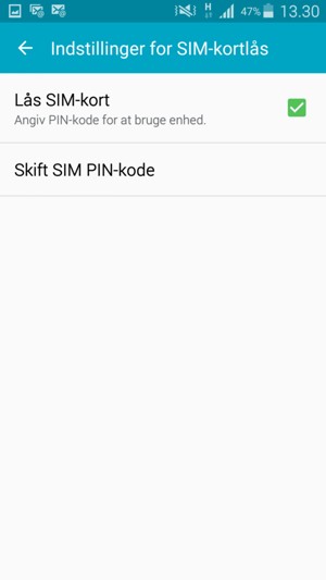Vælg Skift SIM PIN-kode
