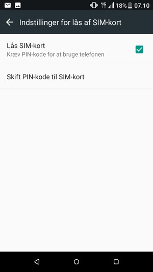 Vælg Skift PIN-kode til SIM-kort