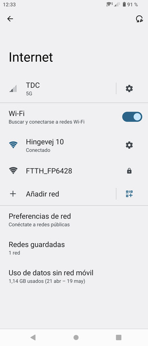 Ahora está conectado a la red Wi-Fi