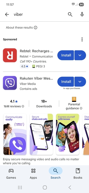 Select the app