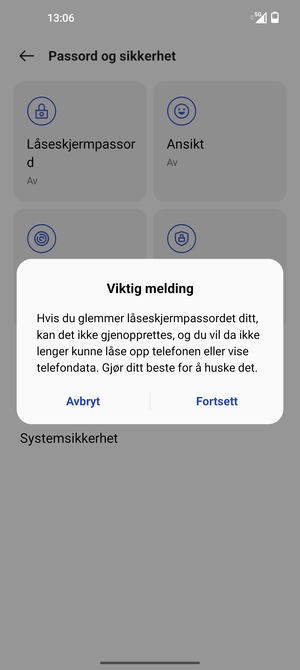 Velg Fortsett