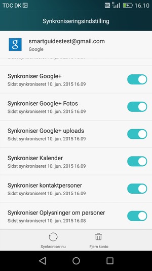 Vælg Synkroniser nu