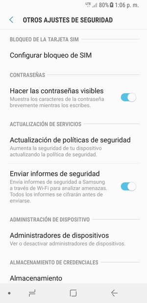 Seleccione Configurar bloqueo de SIM