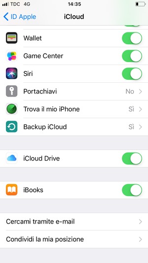 Seleziona Backup iCloud