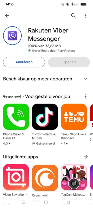 Wacht tot het installatieproces beëindigd is