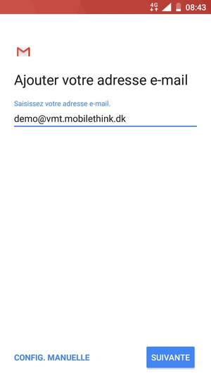 Saisissez votre adresse e-mail et sélectionnez SUIVANTE