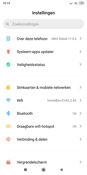 Selecteer Over deze telefoon