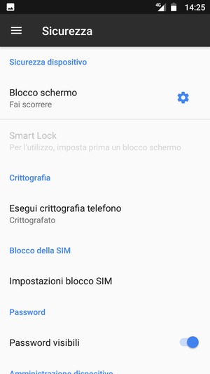 Seleziona Impostazioni blocco SIM