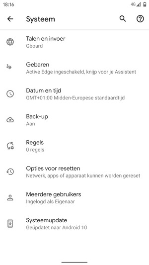 Selecteer Systeemupdate