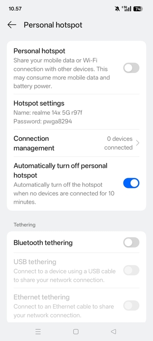 Select Hotspot settings