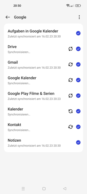 Ihre Kontakte von Google werden nun auf Ihr OPPO synchronisiert