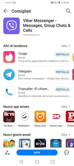 Seleziona APRI