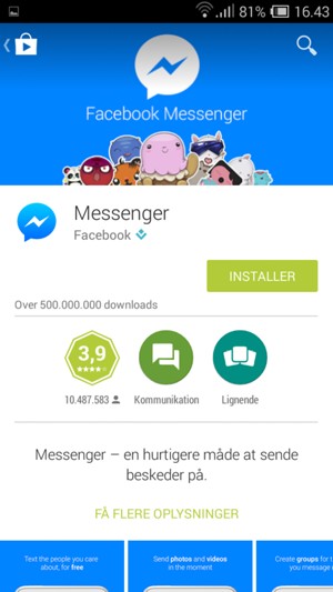 Vælg INSTALLER