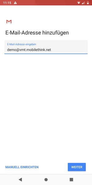 Geben Sie Ihre E-Mail-Adresse ein und wählen Sie WEITER