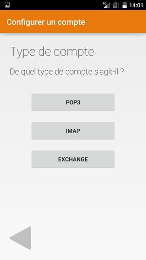 Sélectionnez POP3 ou IMAP