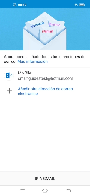 Seleccione IR A GMAIL