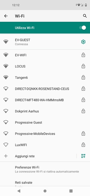 Ora sei connesso alla rete Wi-Fi