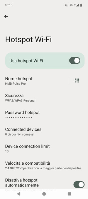 Il telefono è ora pronto per essere usato come modem