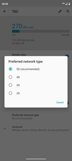 Select your preferred option