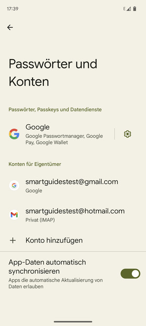 Wählen Sie Ihr Google Konto