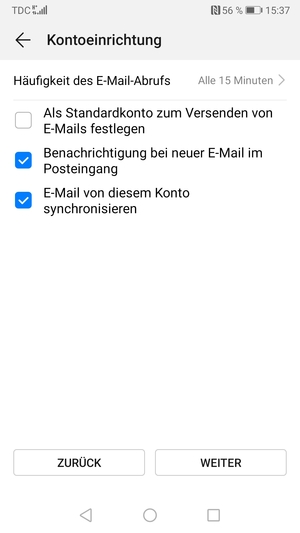 Wählen Sie WEITER