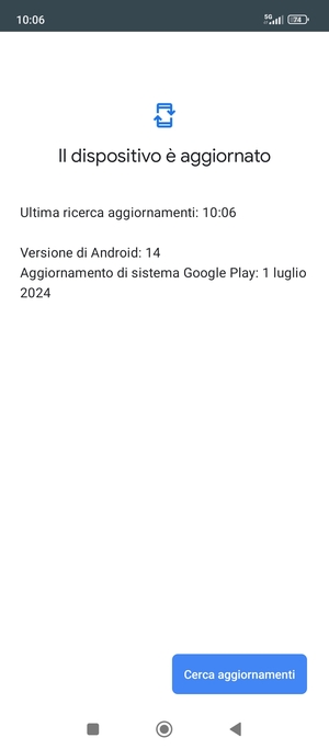 Se il tuo telefono è aggiornato, vedrai la seguente schermata